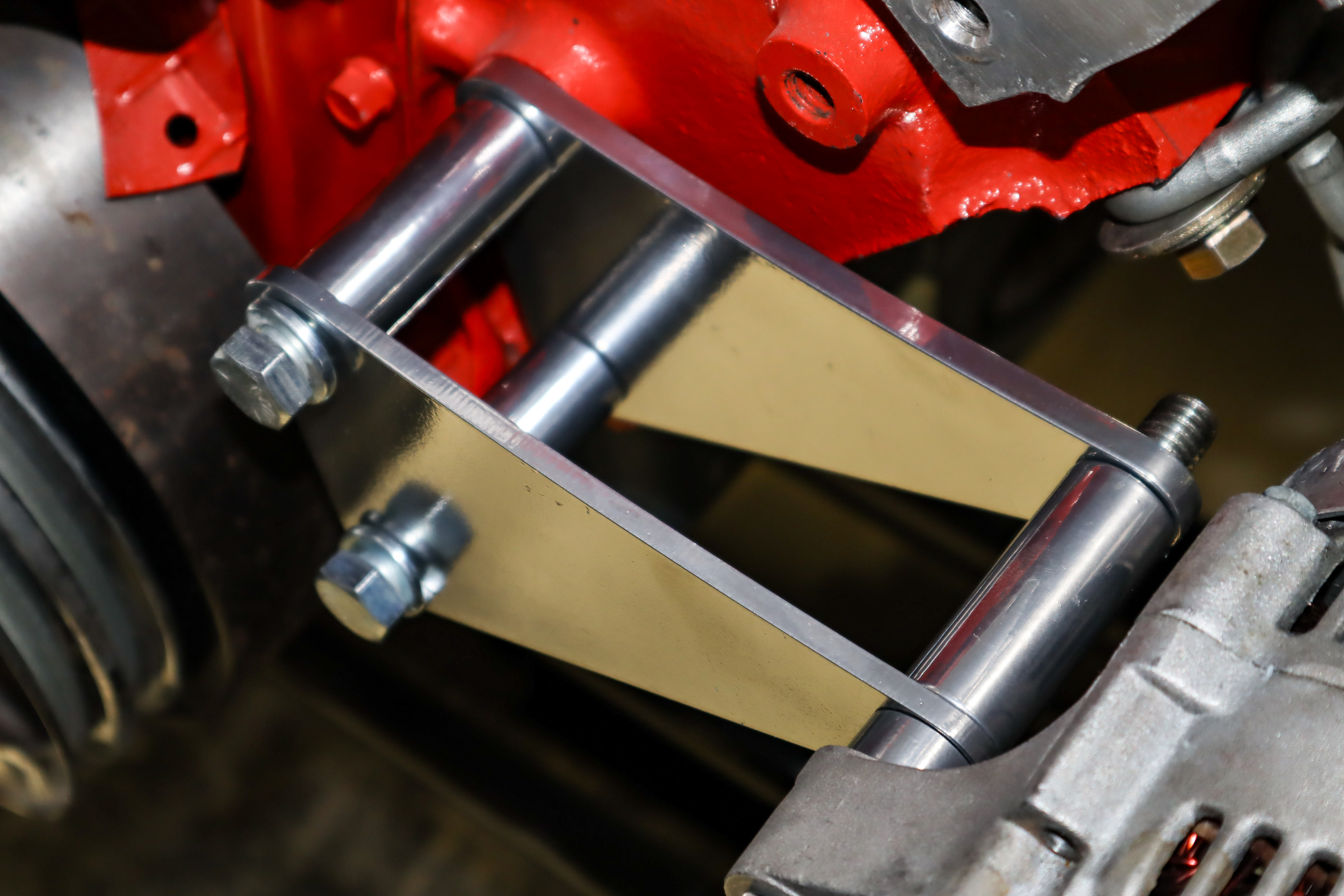 Chrome Powder Coated Alternator Bracket